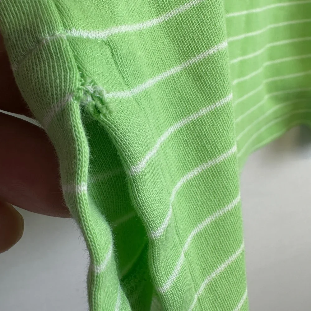 Polo‎ Ralph Lauren Striped Polo Shirt Men's Large Green Good Custom Fit